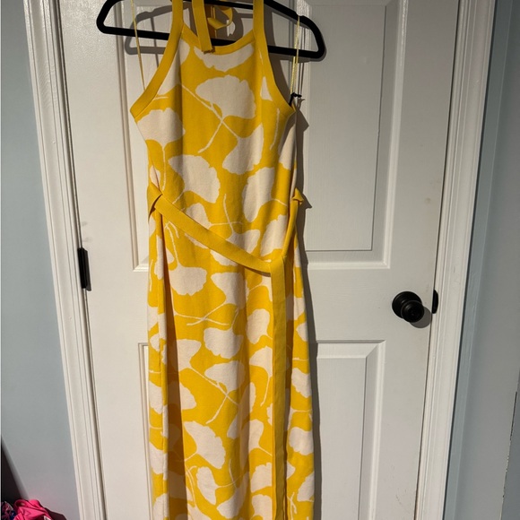 Diane Von Furstenberg for Target Halter Tie Neck Yellow Sweaterknit Dress L - Picture 5 of 8